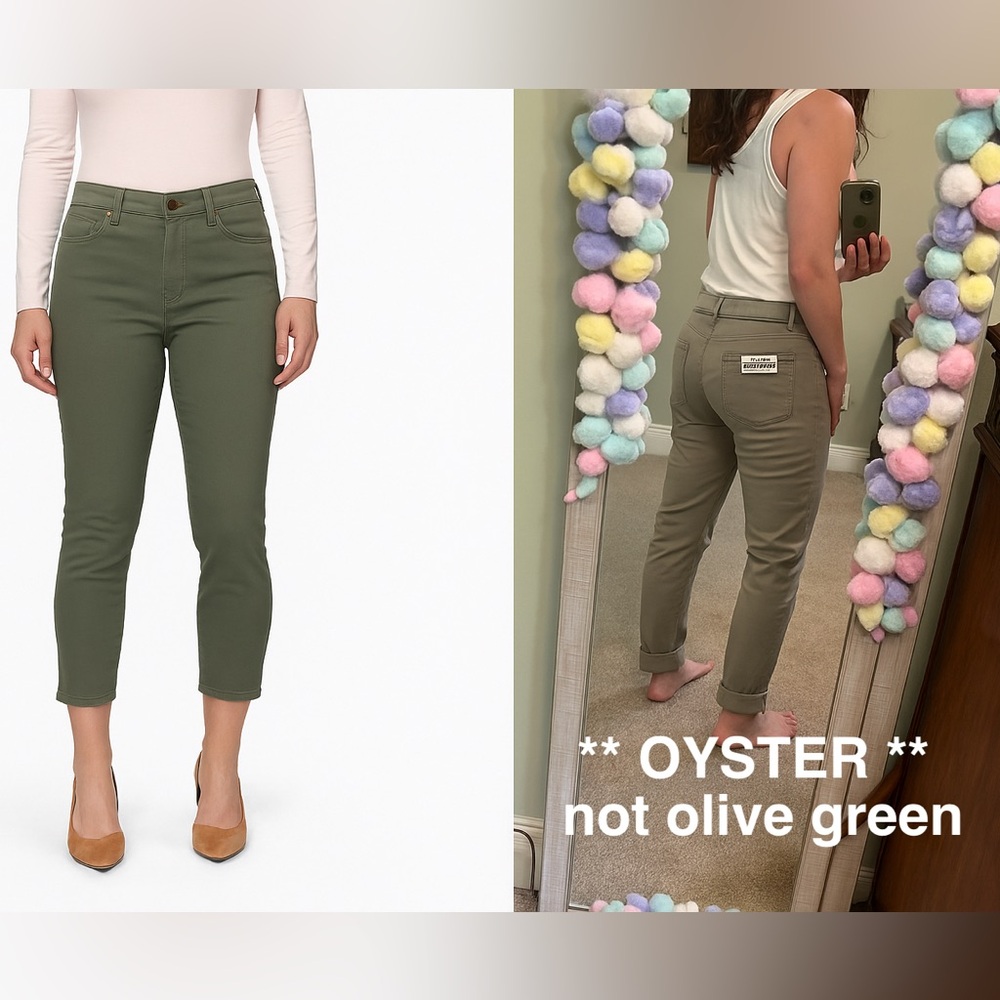 NWT d. jeans Womens Recycled High Waist Crop Cuffed Ankle pants sz 6 *Oyster*